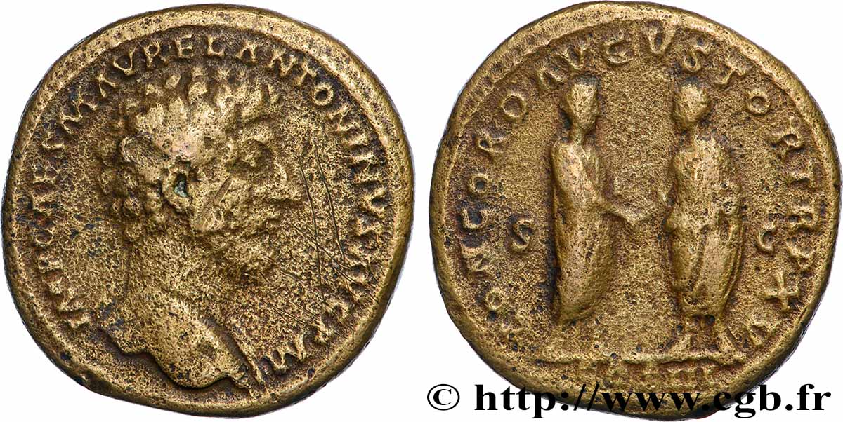 MARCUS AURELIUS Sesterce VF