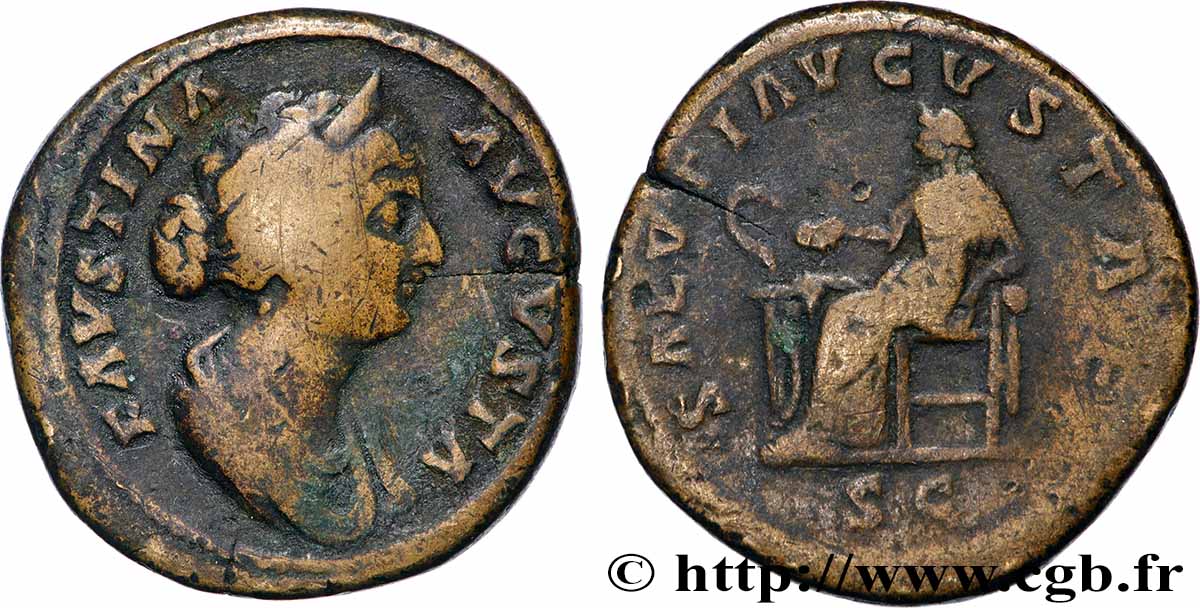 FAUSTINA DAUGHTER Sesterce VF