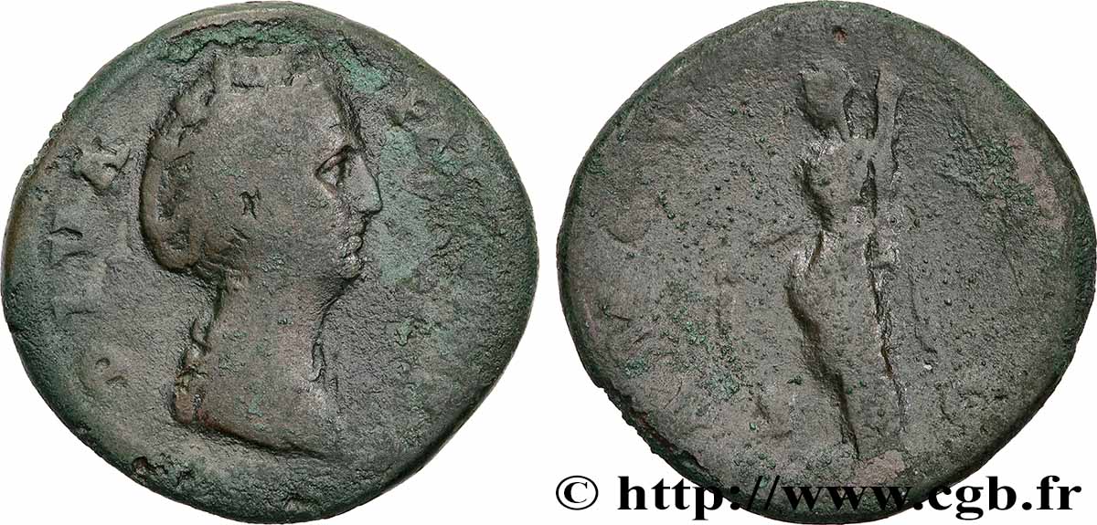 FAUSTINA MOTHER Sesterce VF