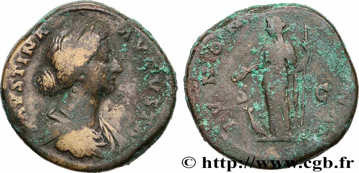 FAUSTINA DAUGHTER Sesterce VF/VF