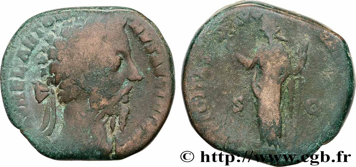 MARCUS AURELIUS Sesterce VF