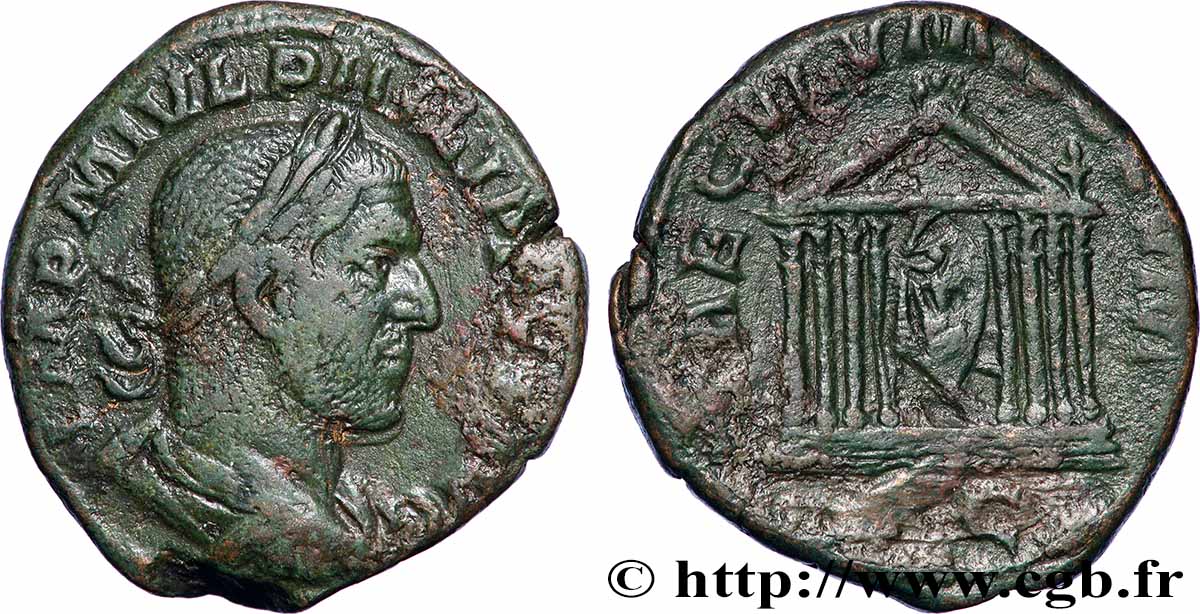 PHILIPPUS I. ARABS Sesterce SS/fSS