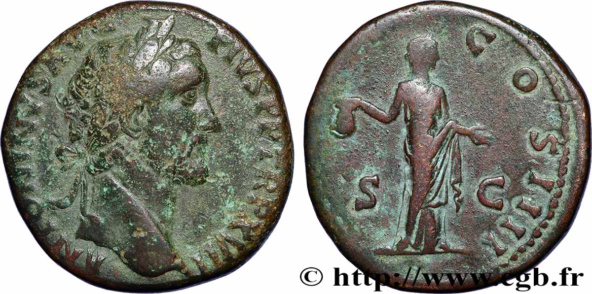 ANTONIN LE PIEUX Sesterce TB+