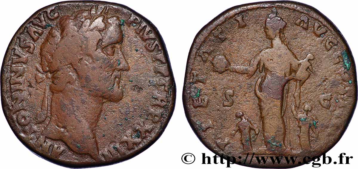 ANTONIN LE PIEUX Sesterce TB+