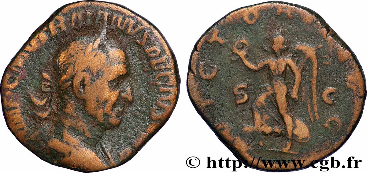 TRAJAN DÈCE Sesterce TB+