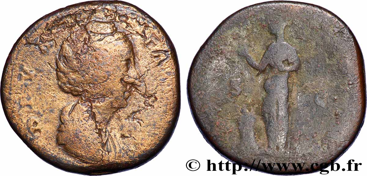 FAUSTINE MÈRE Sesterce TB/B