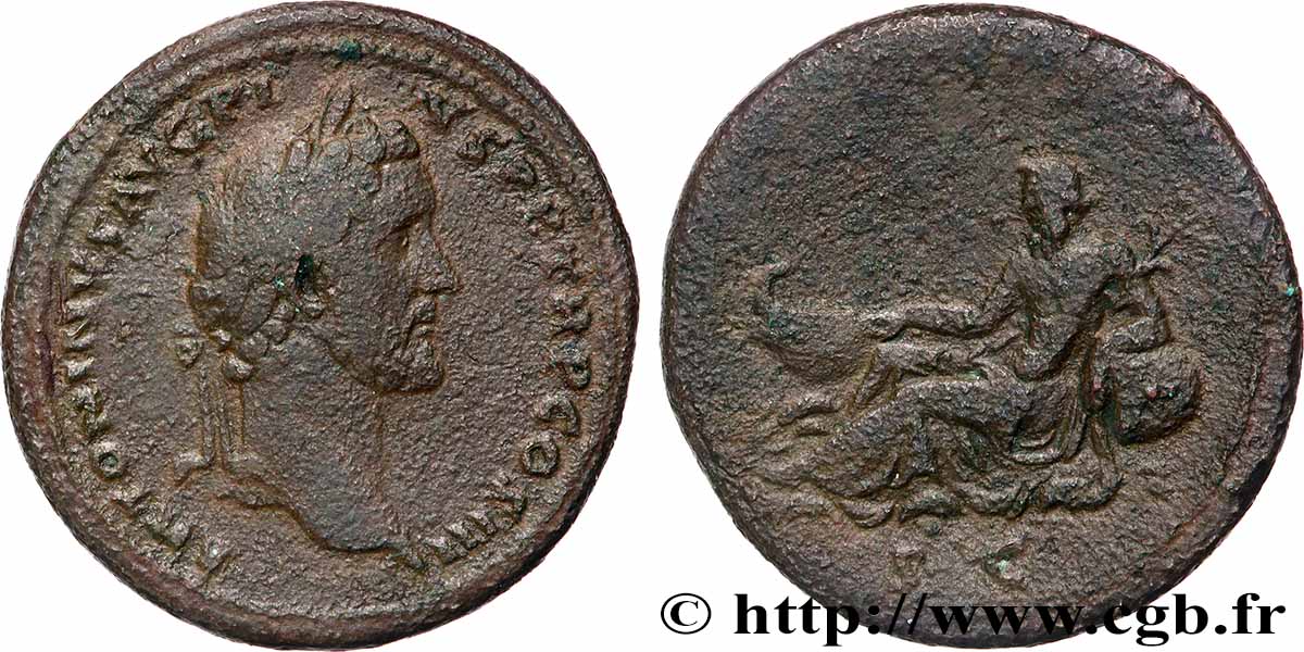 ANTONIN LE PIEUX Sesterce TTB/TB+