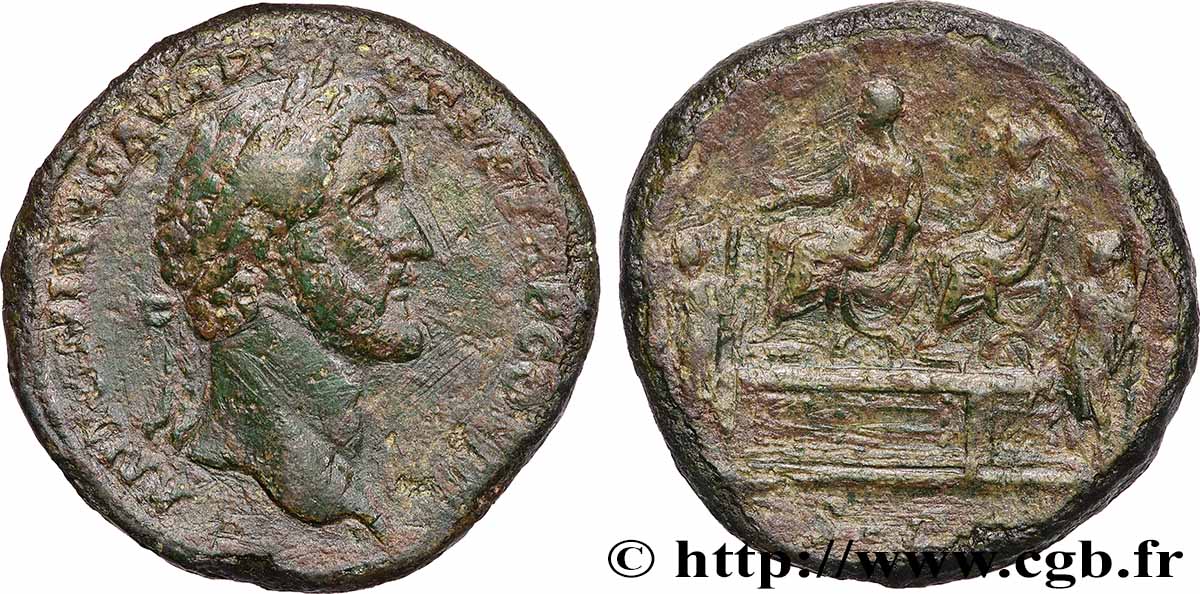 ANTONIN LE PIEUX Sesterce TB+/TB