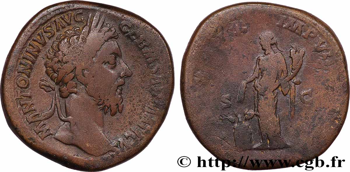MARCUS AURELIUS Sesterce VF