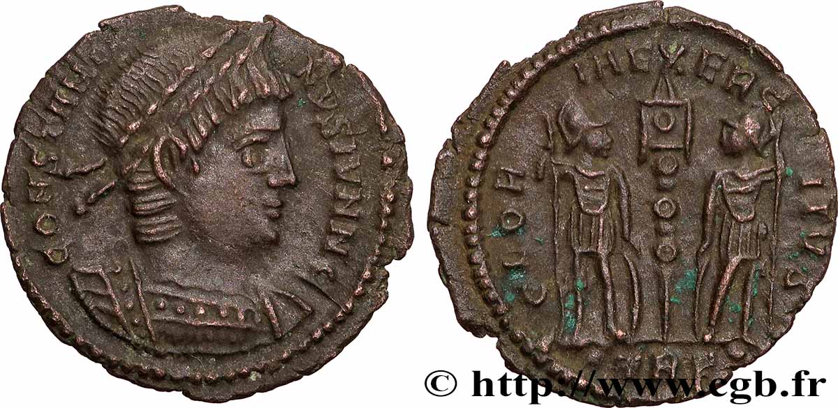 CONSTANTIN II Centenionalis ou nummus TTB+