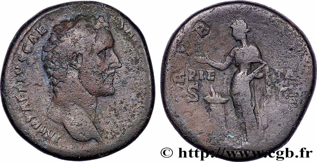 ANTONIN LE PIEUX Sesterce TB+