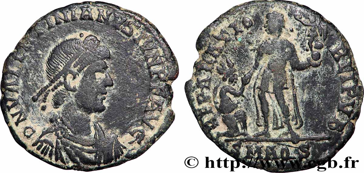 VALENTINIEN II Maiorina pecunia TB+