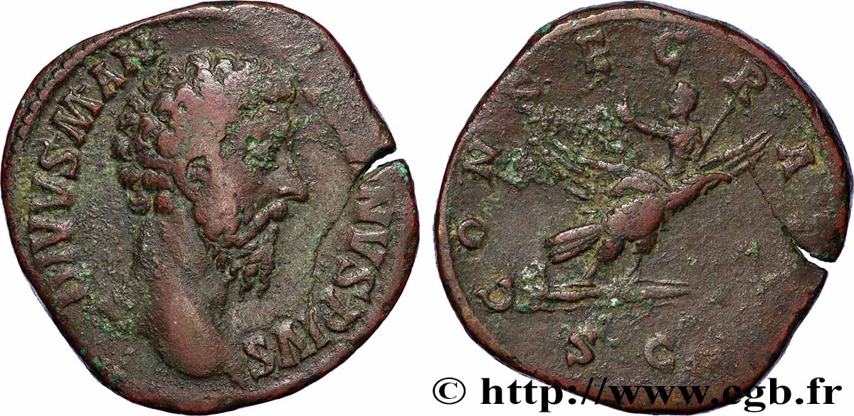 MARCUS AURELIUS Sesterce VF