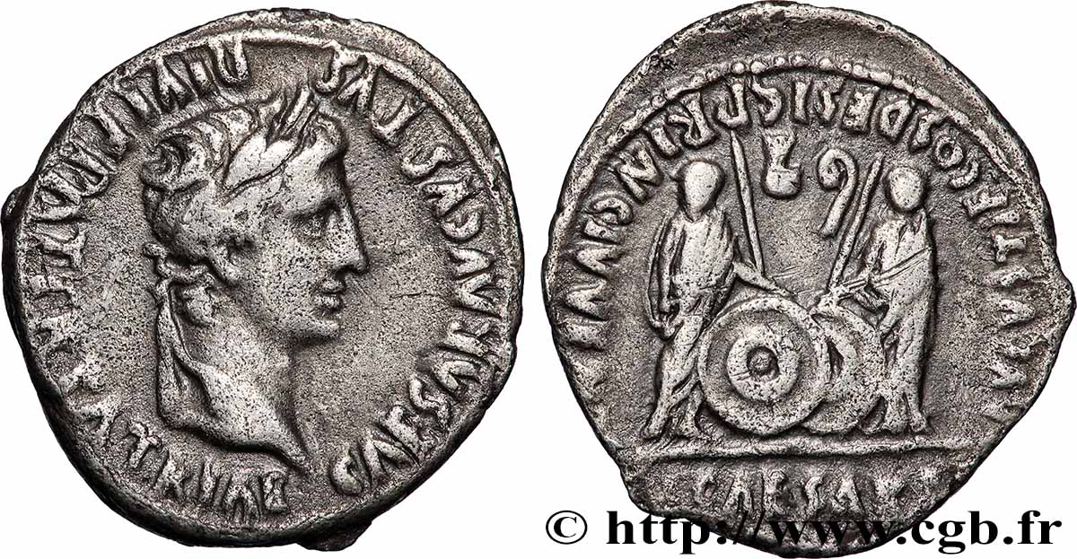 AUGUSTUS, CAIUS and LUCIUS Denier XF