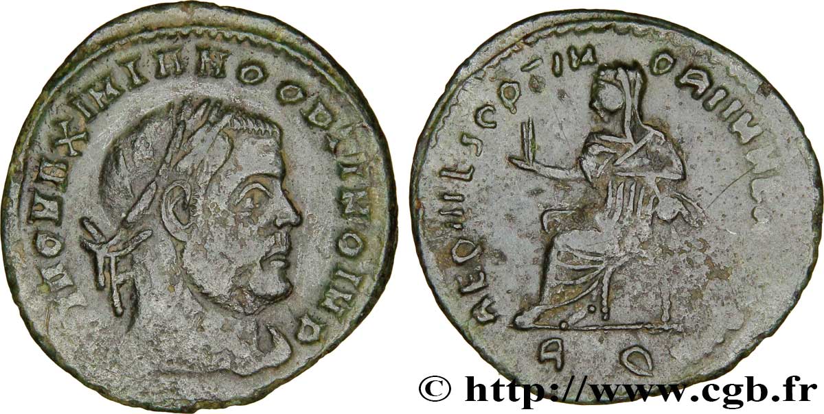 MAXIMIEN HERCULE Demi-follis ou demi-nummus TTB