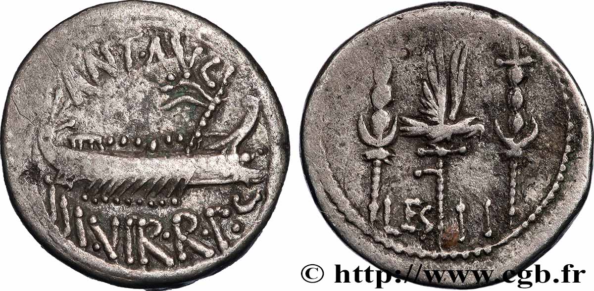 MARCUS ANTONIUS Denier XF