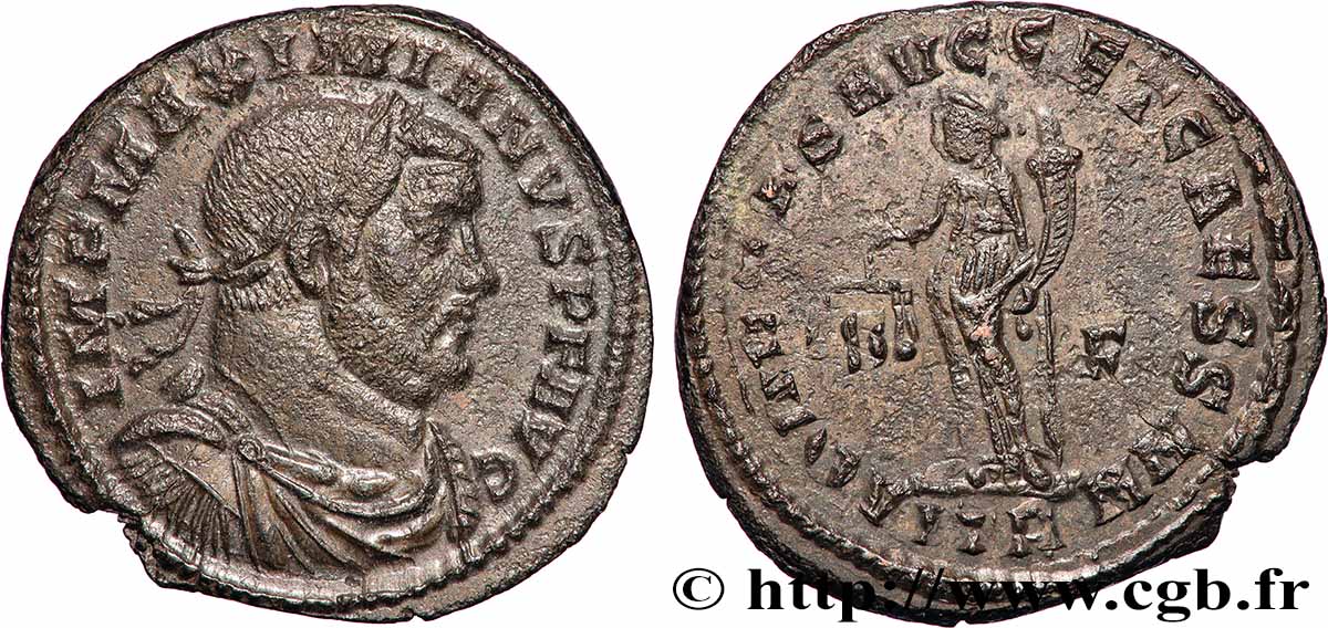 MAXIMIEN HERCULE Follis ou nummus TTB