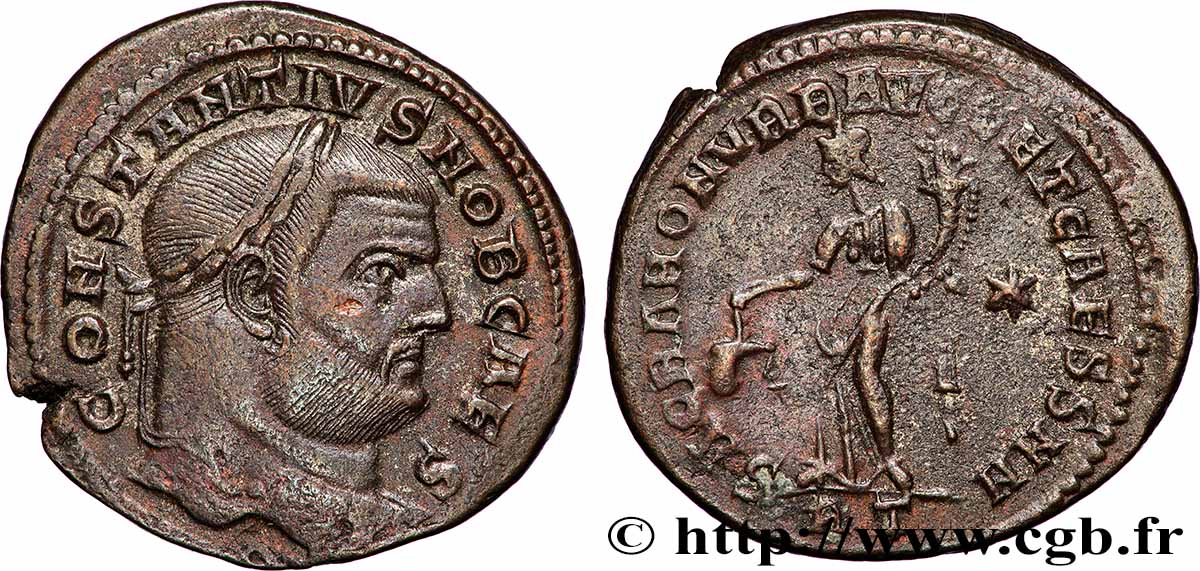 CONSTANCE Ier CHLORE Follis ou nummus TTB+/TTB
