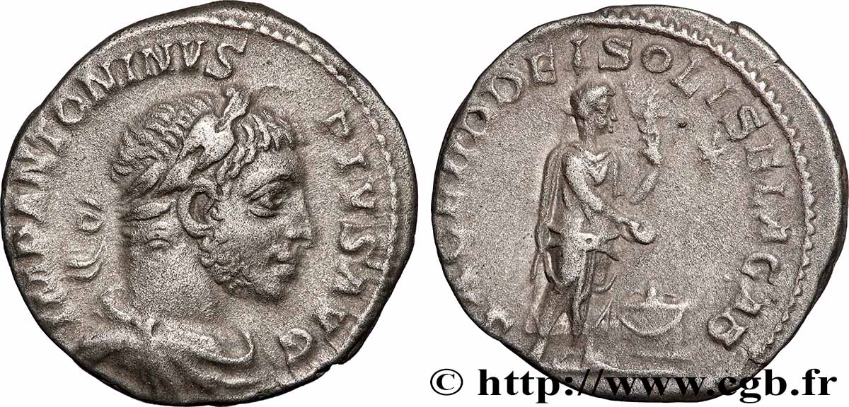 ELAGABALUS Denier AU/XF