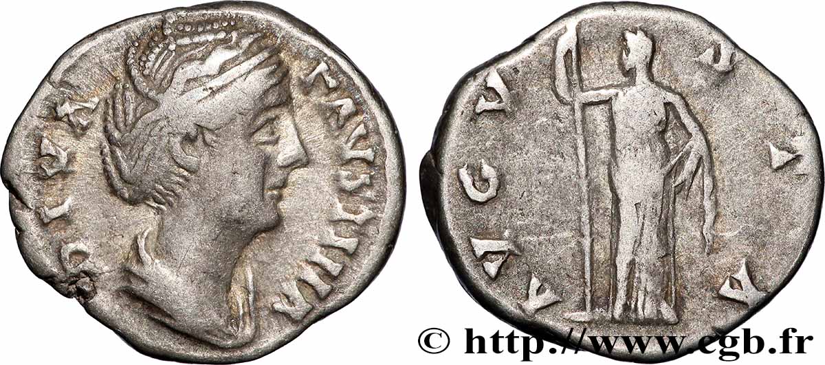 FAUSTINA MOTHER Denier AU/XF