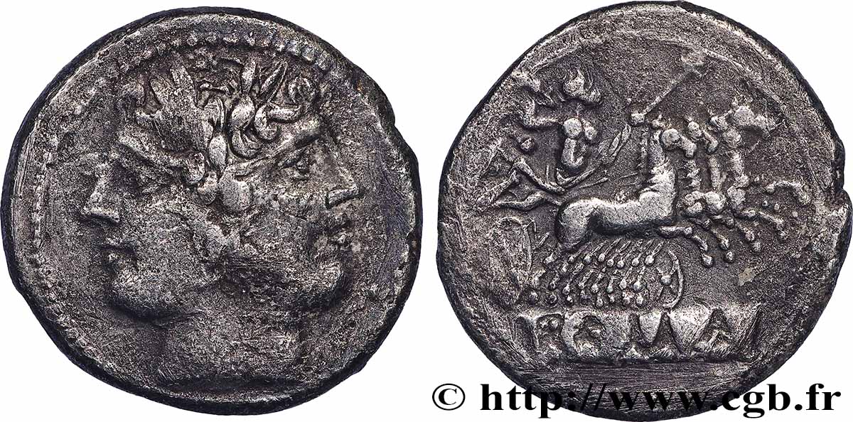 ROMAN REPUBLIC - ANONYMOUS Didrachme ou quadrigatus XF