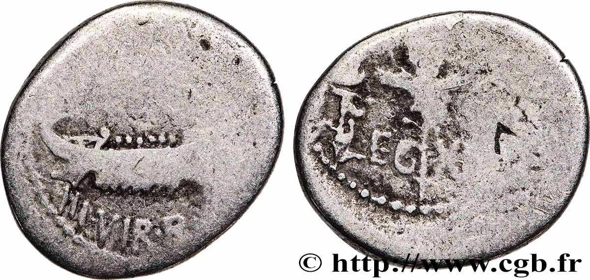 MARCUS ANTONIUS Denier VF