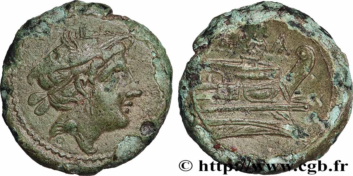 ROMAN REPUBLIC - ANONYMOUS Semuncia frappé XF