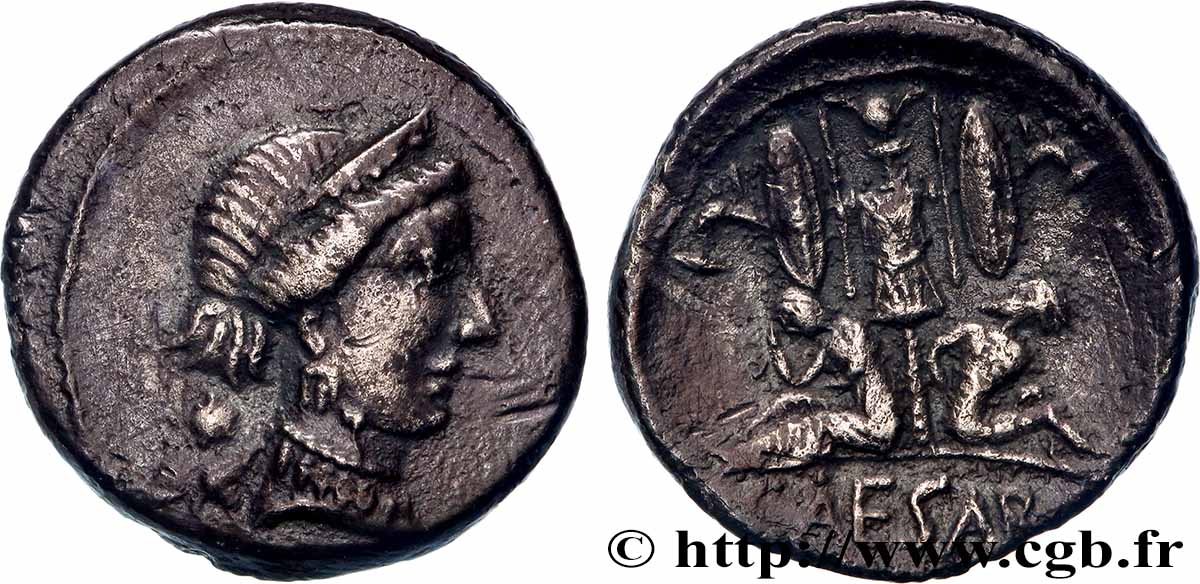 JULIUS CAESAR Denier XF