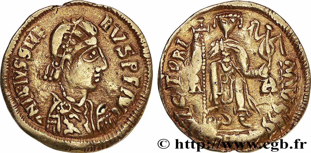LIBIUS SEVERUS Solidus imitation barbare (prototype de Ravenne ou d’Arles) TTB