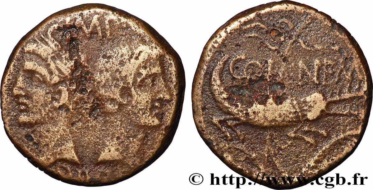 AUGUSTE et AGRIPPA Dupondius COL NEM (as) - Agrippa barbu TB+