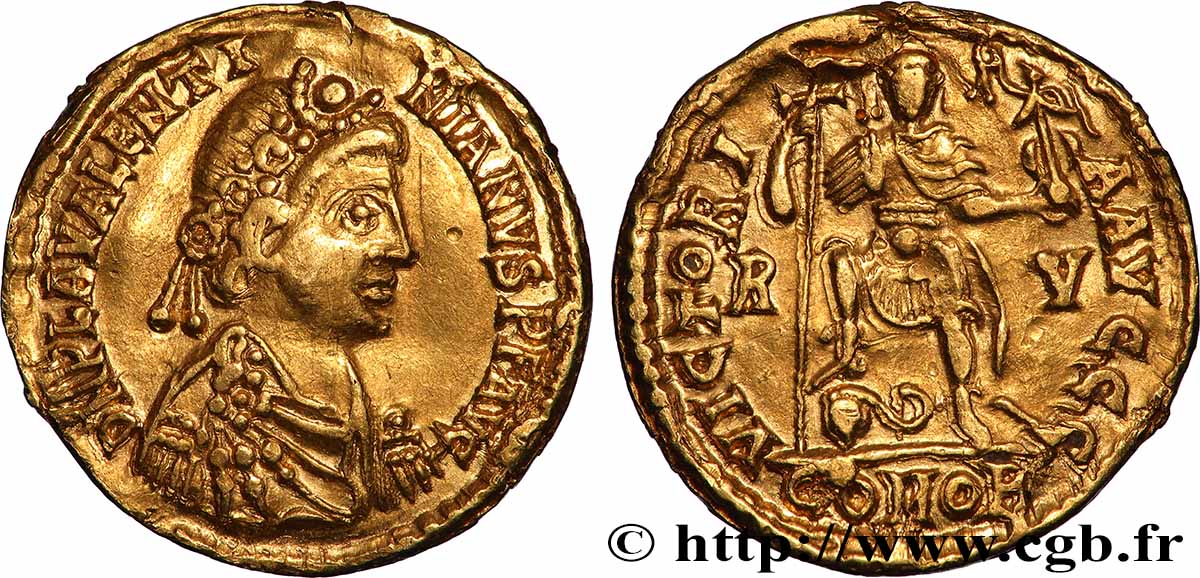 VALENTINIAN III Solidus q.SPL