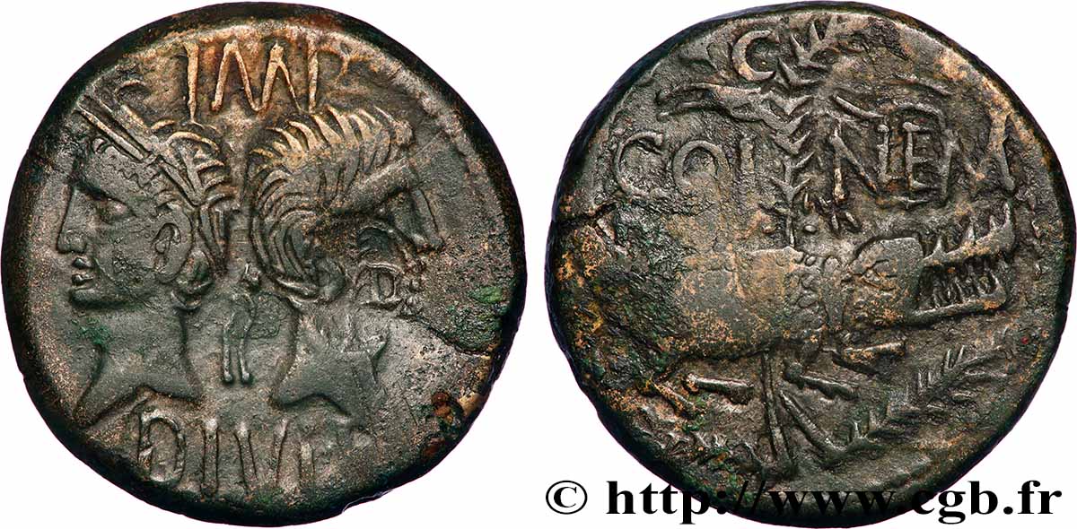 AUGUSTE et AGRIPPA Dupondius TTB/TB+
