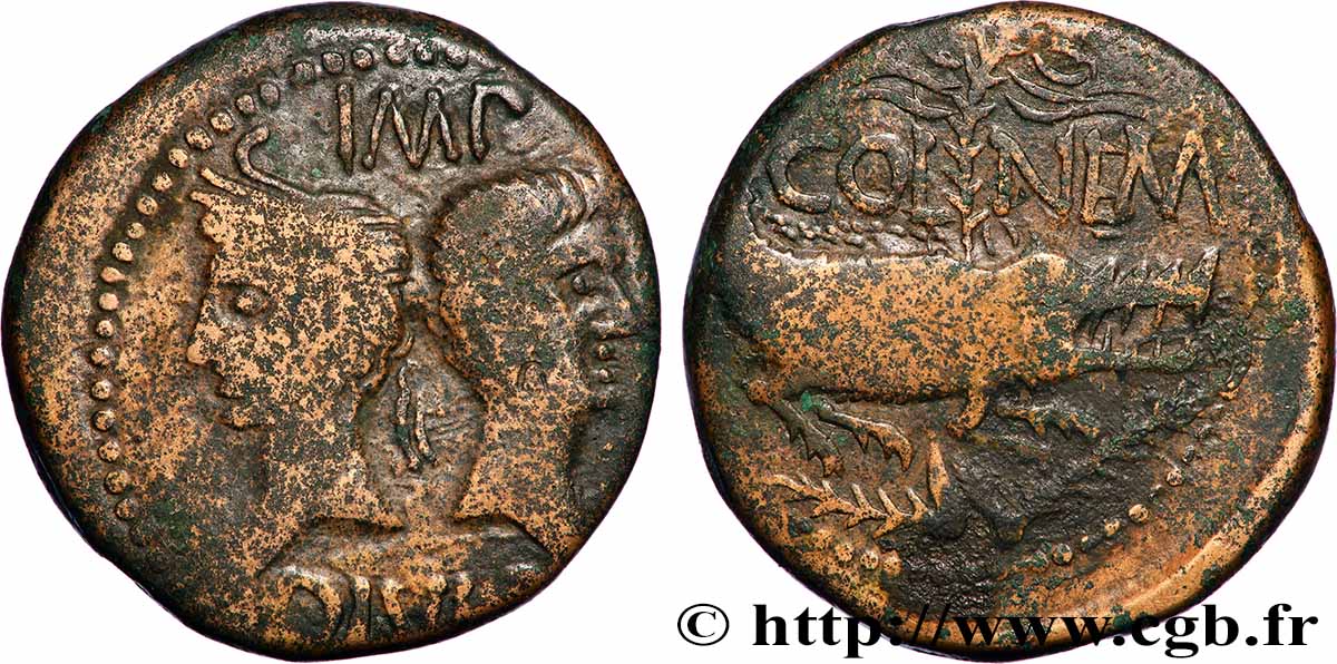 AUGUSTUS and AGRIPPA Dupondius VF
