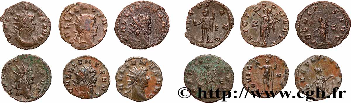 GALLIEN Lot de 6 antoniniens Lot