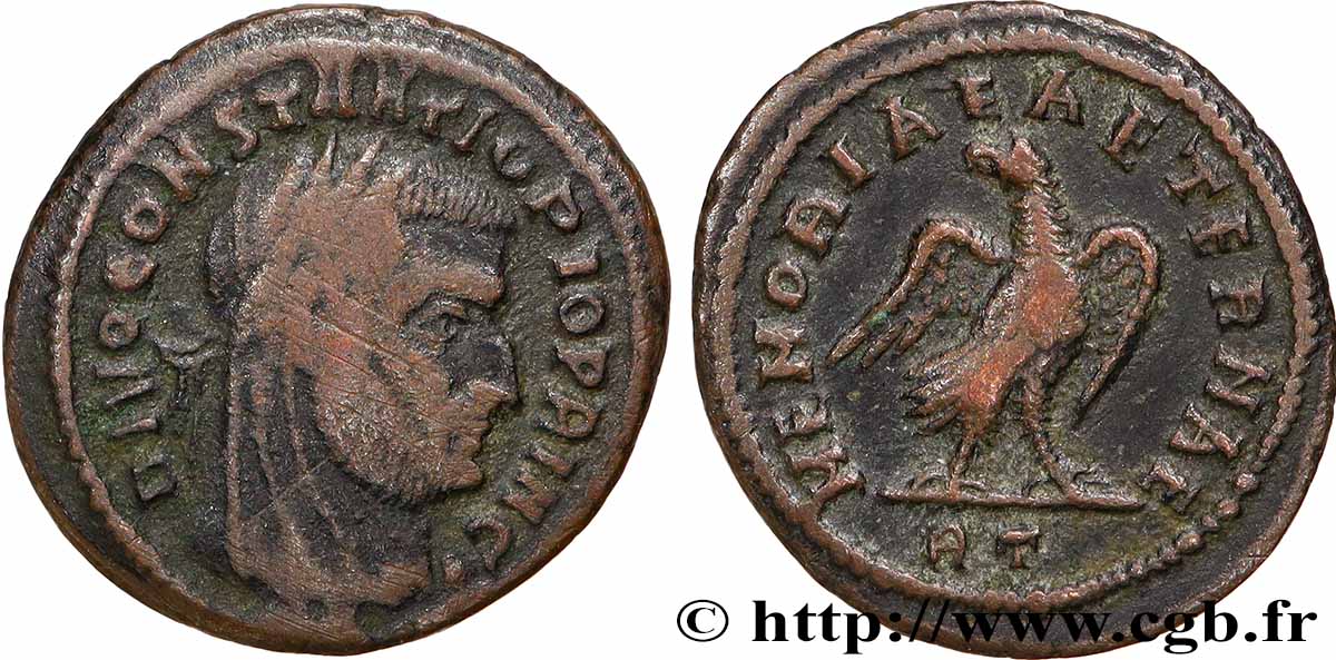 CONSTANCE Ier CHLORE  Demi-follis ou demi-nummus TTB