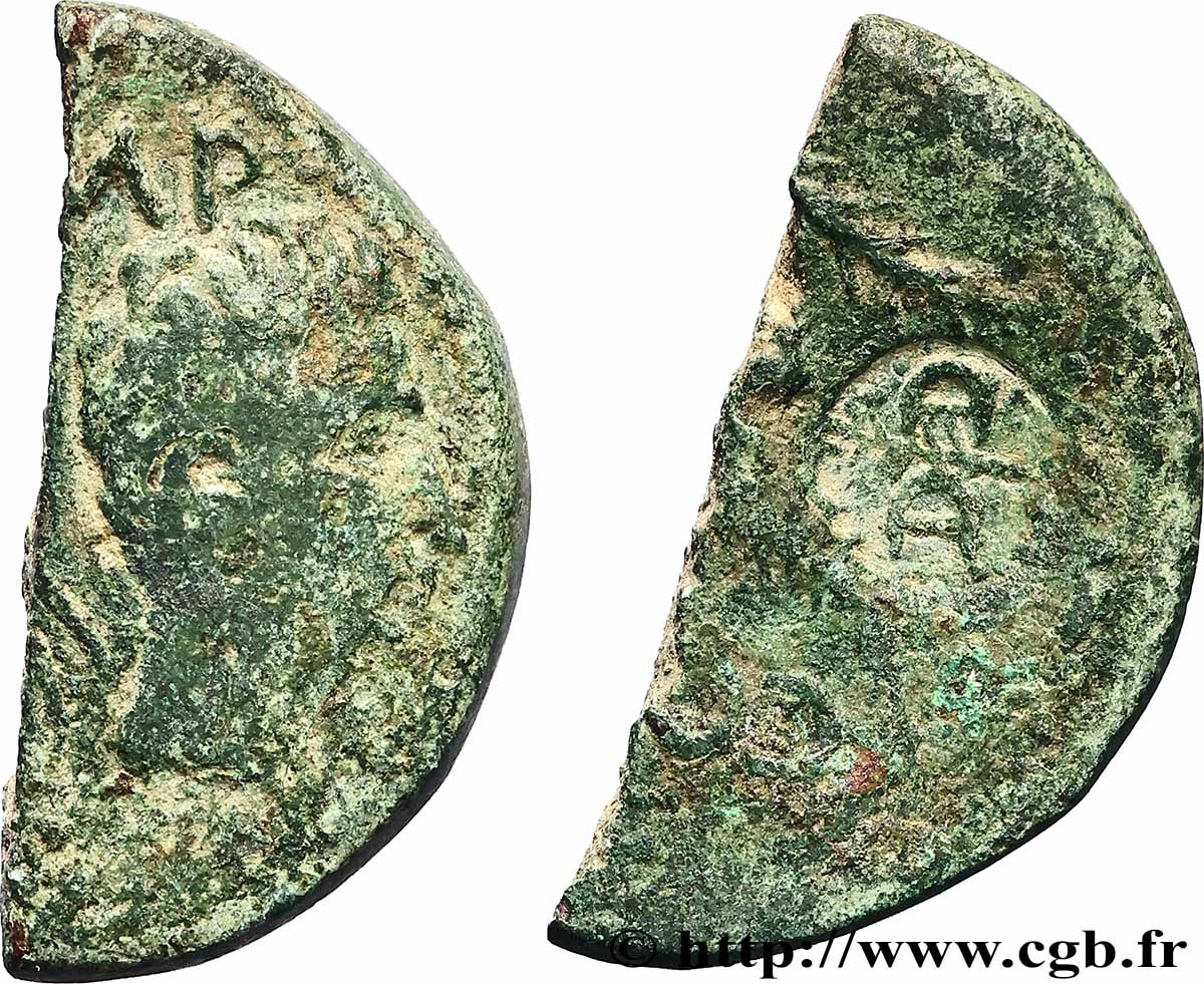 NEMAUSUS - NÎMES Dupondius COL NEM (as), coupé en deux S