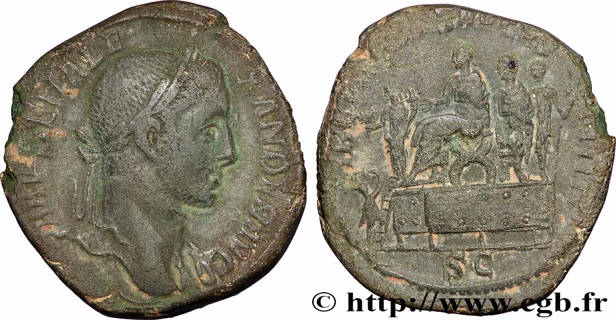 SEVERUS ALEXANDER Sesterce XF