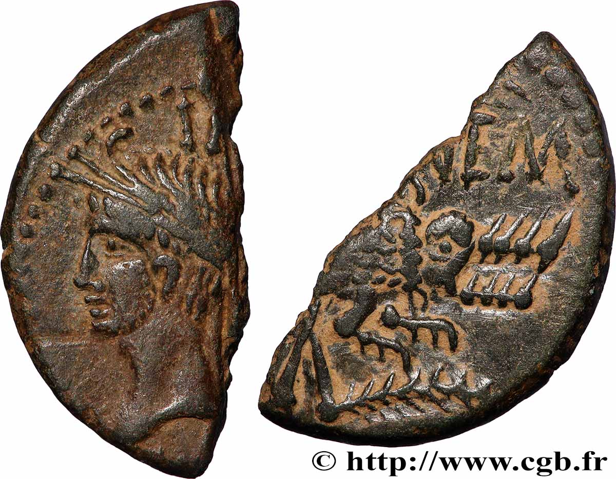 AUGUSTUS and AGRIPPA Dupondius COL NEM (as) - Agrippa barbu AU