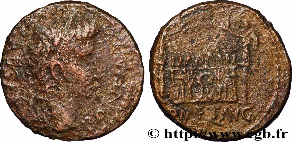 LUGDUNUM - LYON - AUGUSTUS As à l&nbsp;autel de Lyon VF