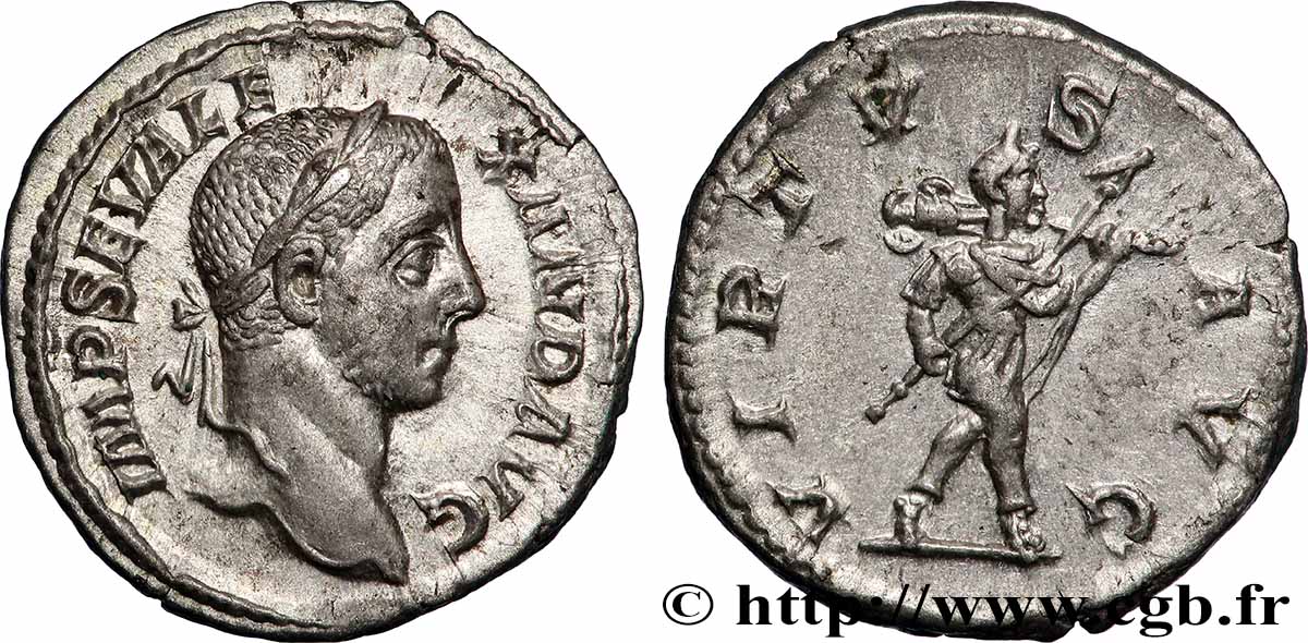 SEVERUS ALEXANDER Denier AU/MS