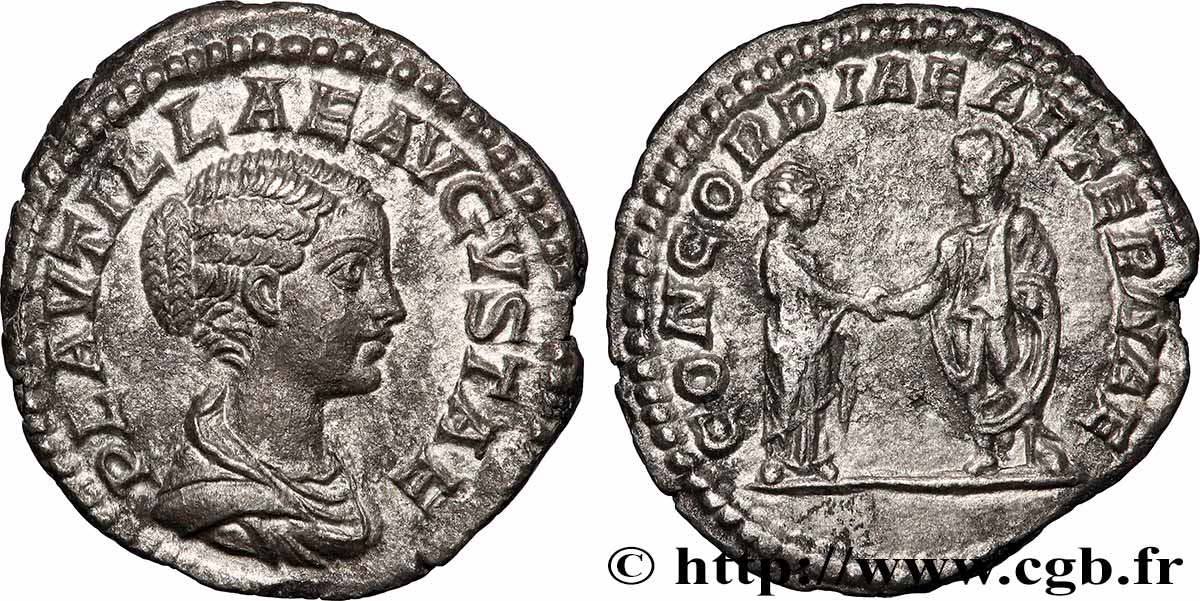 PLAUTILLE et CARACALLA Denier TTB+