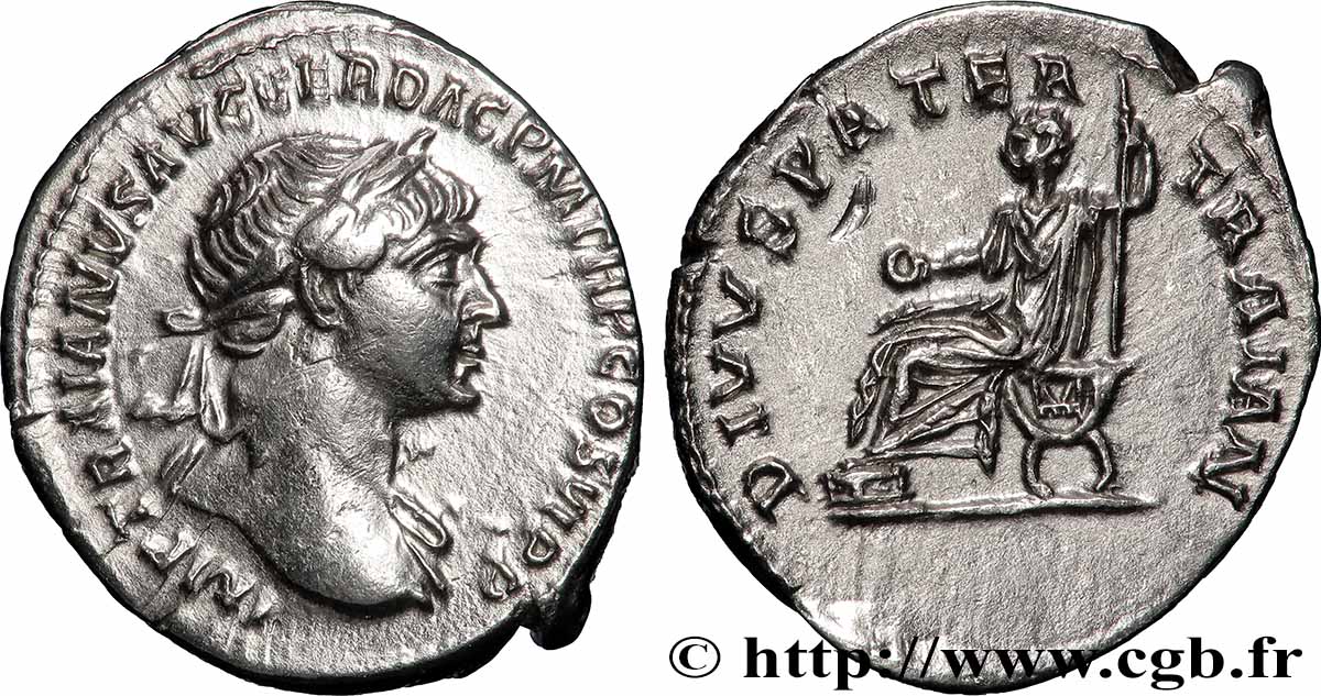 TRAJANUS and TRAJANUS FATHER Denier AU