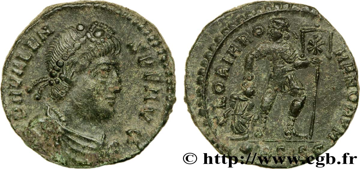VALENS Nummus, (PB, Æ 3) FDC