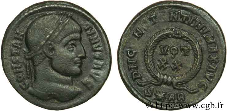 CONSTANTIN Ier LE GRAND Centenionalis ou nummus TTB+