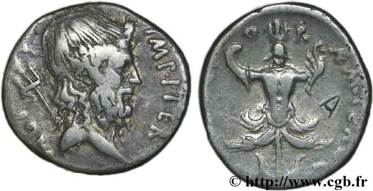 SEXTUS POMPEE Denier TB+