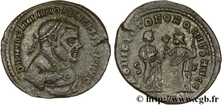 MAXIMIEN HERCULE Follis ou nummus TTB