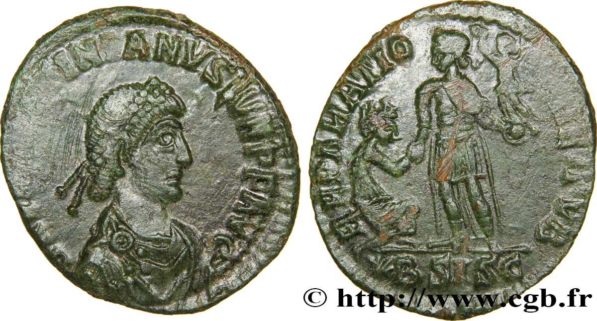 VALENTINIANO II Maiorina pecunia, (MB, Æ 2) q.SPL