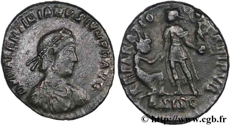 VALENTINIEN II Maiorina pecunia, (MB, Æ 2) TTB