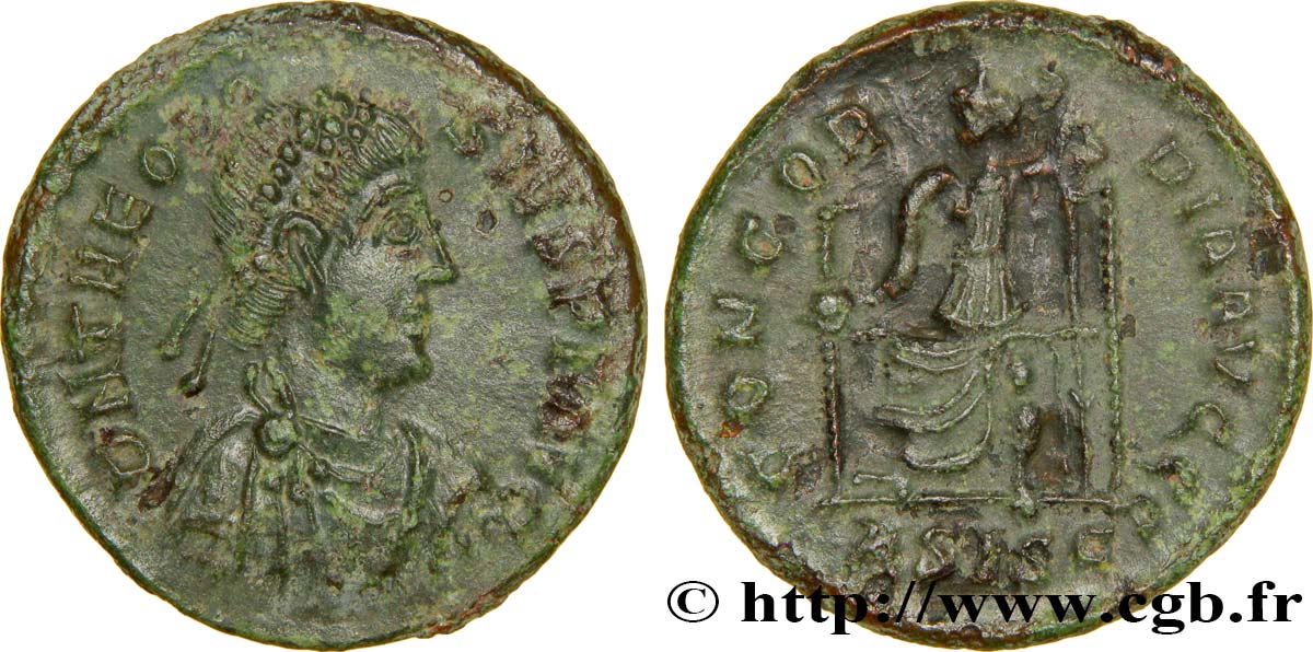 THEODOSIUS I Nummus, (PB, Æ 3) AU