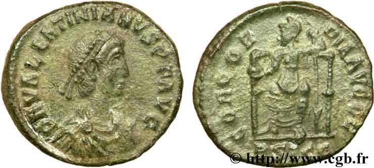 VALENTINIAN II Nummus, (PB, Æ 3) AU